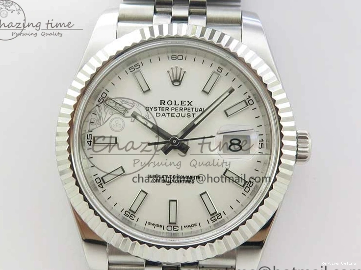 0202 Effortless DateJust 126334 SS Noob 1:1 904L Best Edition White Dial Stick Markers on Jubilee Bracelet A 3160